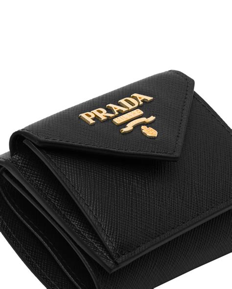 prada small bow leather wallet|small saffiano leather wallet Prada.